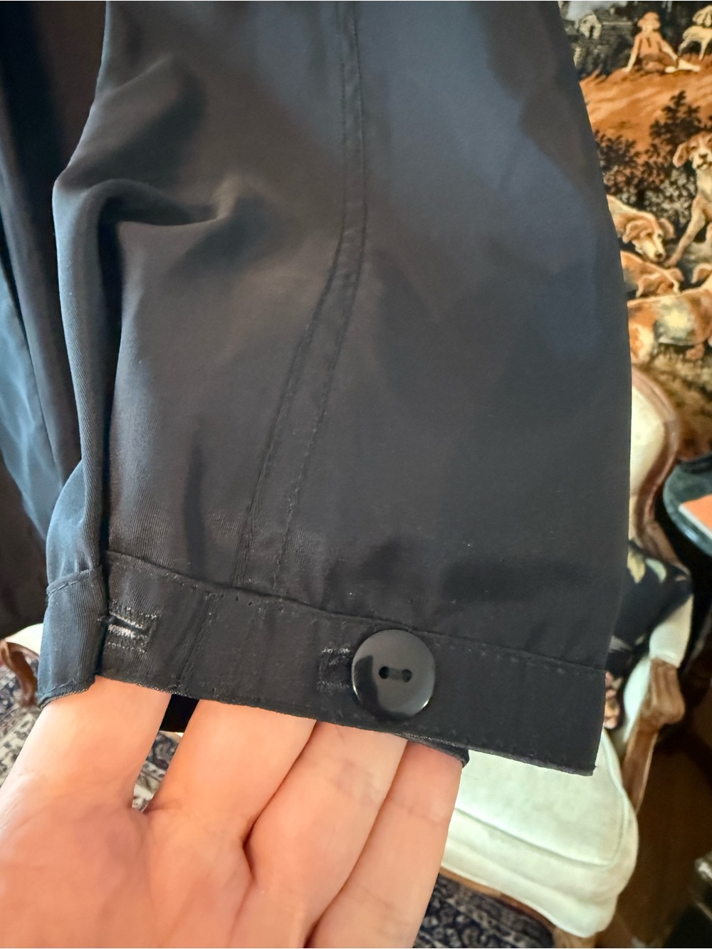 Vintage Mycra Pac Now Reversible Metallic Charcoal & Black Hooded Raincoat S/M - Picture 4 of 16